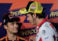 Jorge Lorenzo (L) said he had never been in favor of putting up a wall between him and Valentino Rossi in the garage